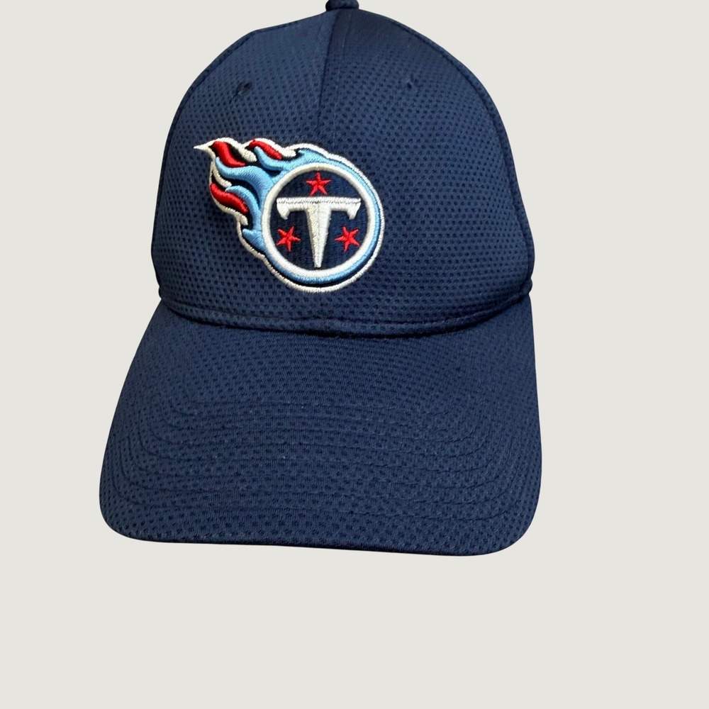 New Era Tennessee Titans 39THIRTY Stretch Fit Hat Navy Blue Mens Medium-Large